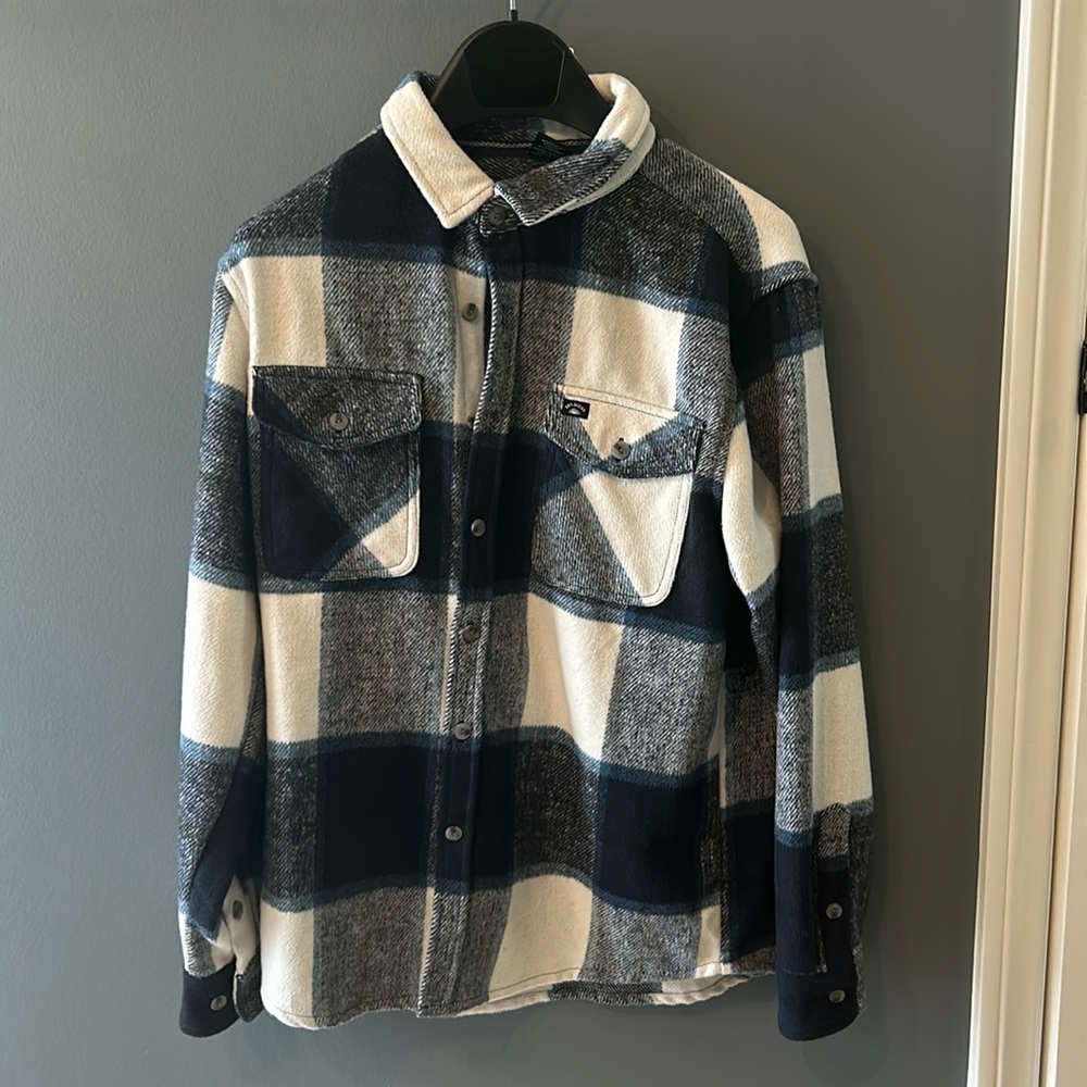 *UNUSED* navy blue and white flannel